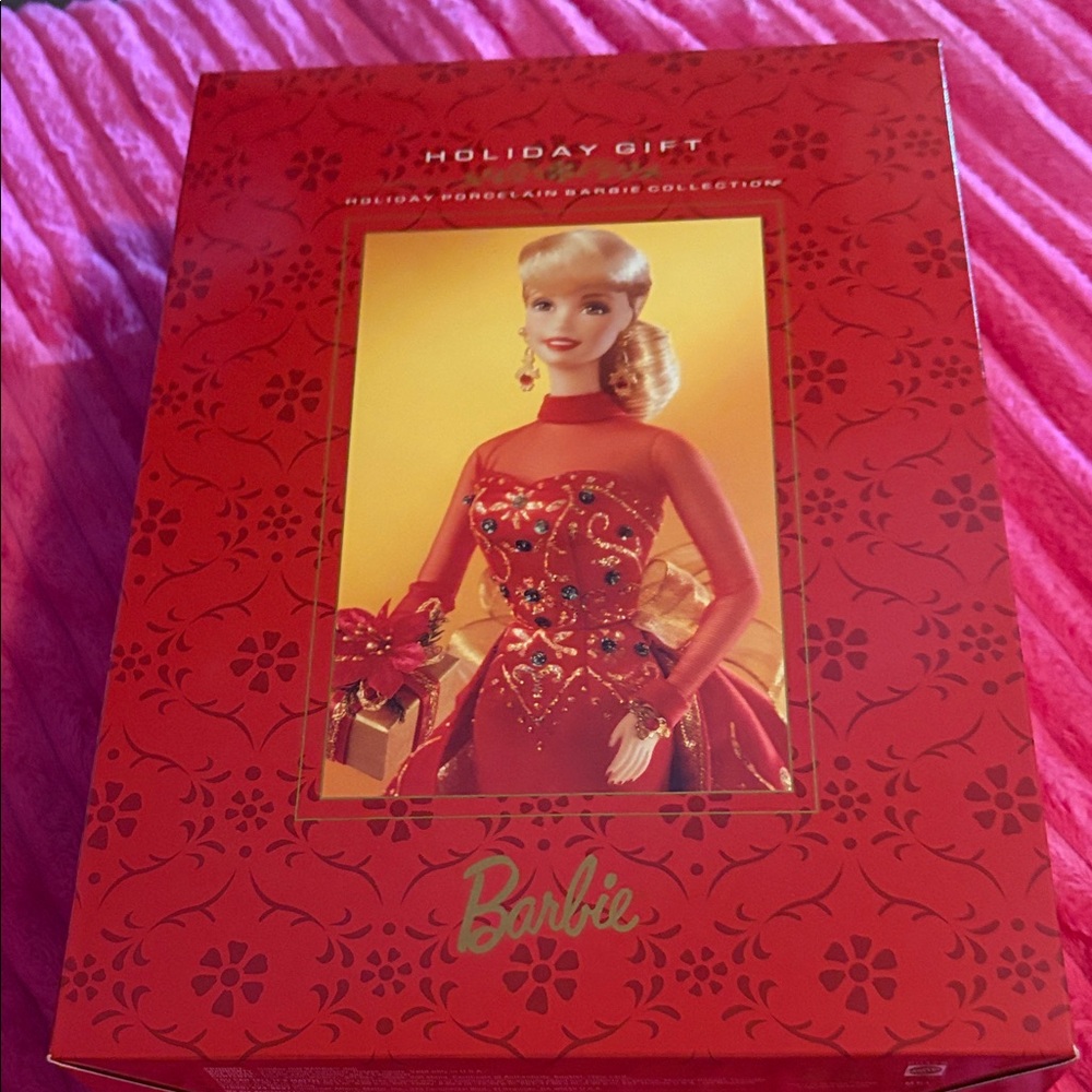 1998 Holiday Gift Porcelain Barbie Doll in its original box.